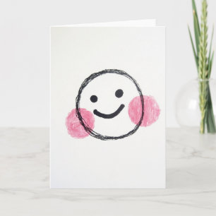 Tarjeta de arte con cara feliz dibujada a mano