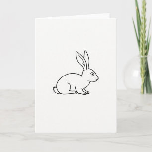 Tarjeta de arte con contorno de conejo