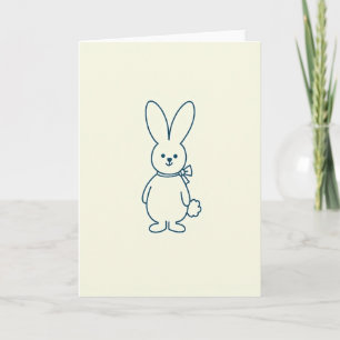 Tarjeta de arte con contorno de conejo