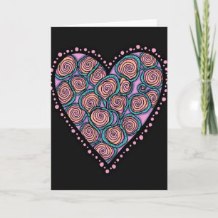 Tarjeta de arte con corazón de remolino simple