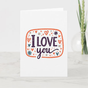Tarjeta de Arte con Mensaje de Te Amo