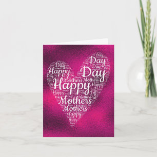 Tarjeta de arte con palabras de Feliz Día de la Ma