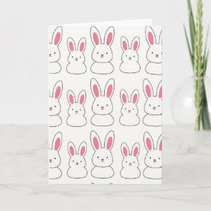 Tarjeta de Arte con Patrón de Conejito Adorable