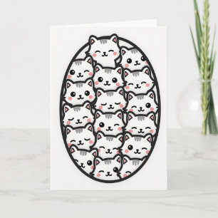 Tarjeta de arte con patrón de gatos lindos