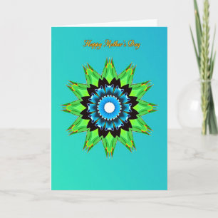 Tarjeta de arte con patrón floral Aqua