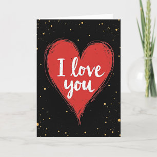 Tarjeta de Arte Corazón Escarlata Te Ama