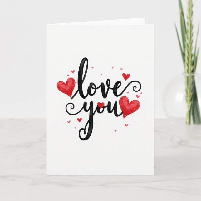 Tarjeta de Arte Corazones Te Amo (Anverso)