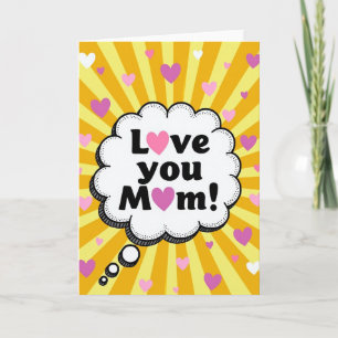 Tarjeta de Arte Corazones Te Amo Mamá