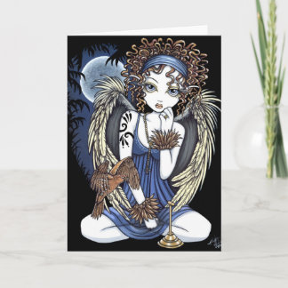 Tarjeta de arte "Cordelia" Gothic Moon Oil Bird An