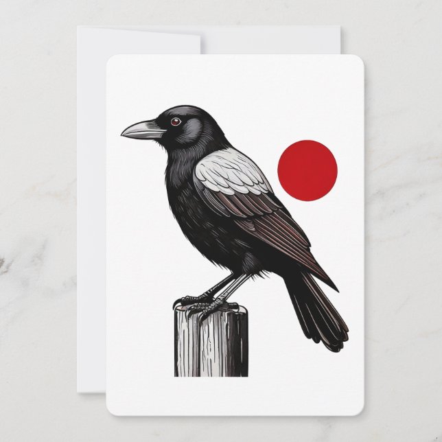 Tarjeta de arte Crow de verano (Anverso)