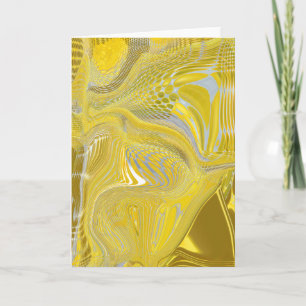 Tarjeta de arte Dandelion Yellow Metallic Twirl