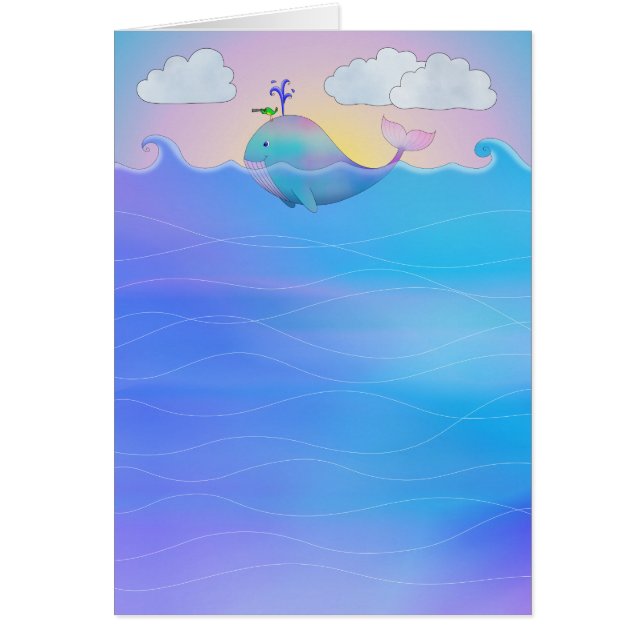 Tarjeta de arte de 5" x 7" para ballenas (Frente)