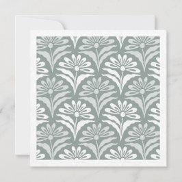 Tarjeta de arte de abanico floral elegante en verd