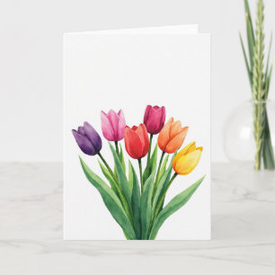 Tarjeta de arte de acuarela de yemas florales