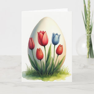 Tarjeta de Arte de Acuarela Floral de Primavera