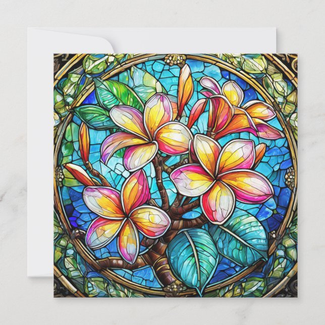 Tarjeta de arte de aloha en blanco hawaiana de vue (Anverso)