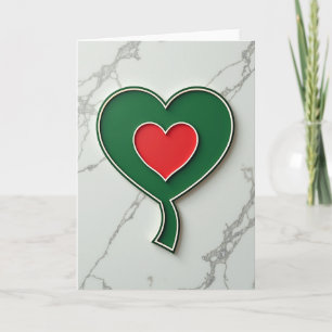 Tarjeta de arte de amor de corazón verde