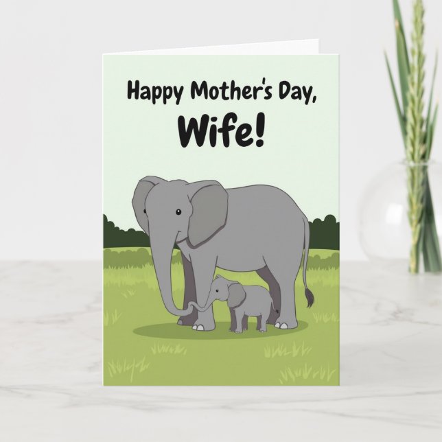 Tarjeta de Arte de Amor de Elefante Suave (Anverso)