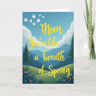 Tarjeta de arte de amor de mamá de primavera