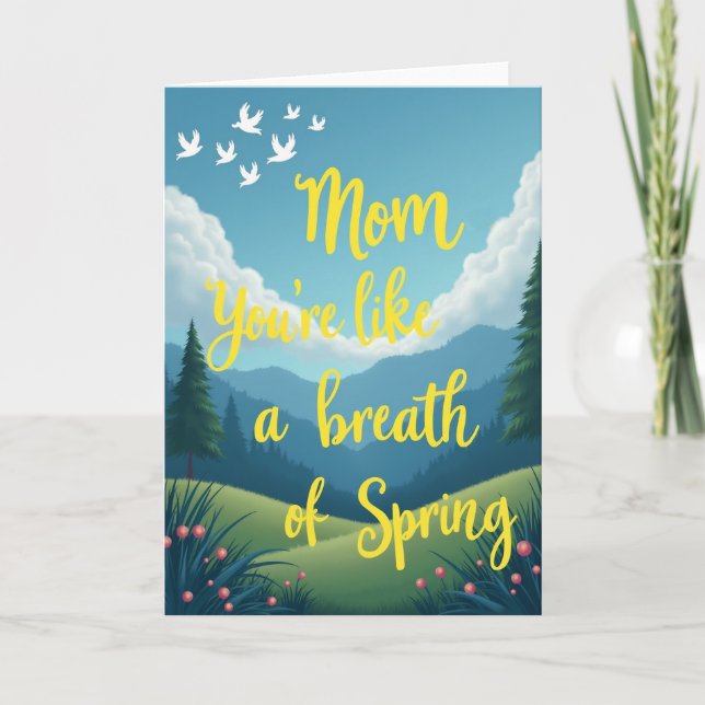 Tarjeta de arte de amor de mamá de primavera (Anverso)