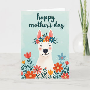 Tarjeta de arte de animal con corona floral