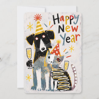 Tarjeta de arte de Año Nuevo feliz
