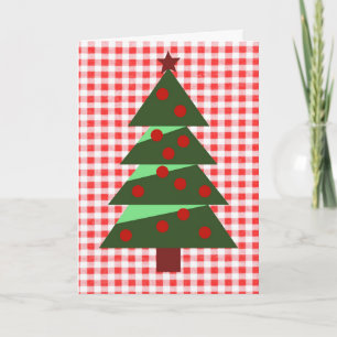 Tarjeta de arte de árbol de Navidad nostálgico est