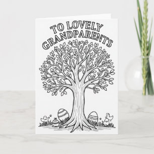 Tarjeta de arte de árbol para queridos abuelos