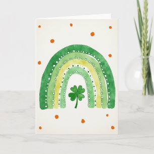 Tarjeta de arte de arcoíris verde afortunado