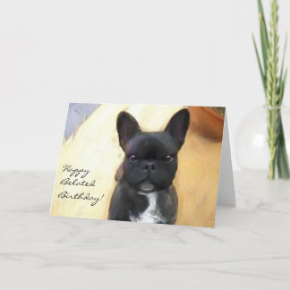 Tarjeta de arte de Bulldog francés Happy Belthday