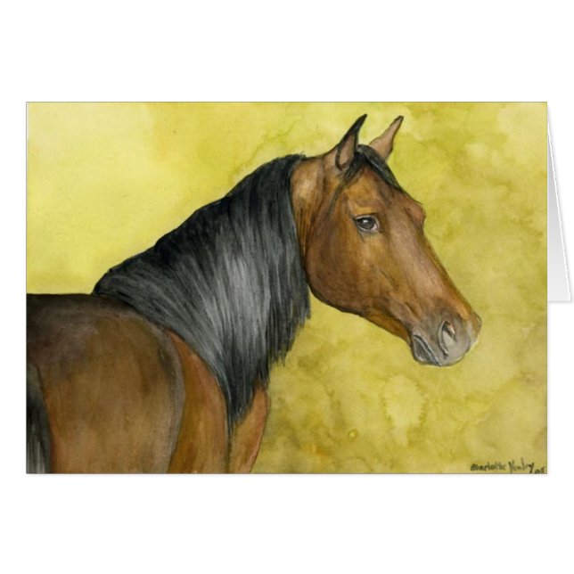 Tarjeta de arte de caballos Thoroughbred Horse Wat (Anverso (Horizontal))