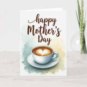 Tarjeta de arte de café del dulce día de la madre