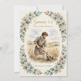 Tarjeta de arte de Caín 5x7 - Génesis 4:2
