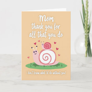 Tarjeta de arte de caracol Gracias Mamá