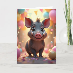 Tarjeta de Arte de Cerdito Alegre