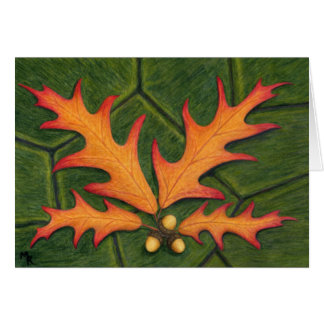 Tarjeta de arte de clúster de hoja de roble