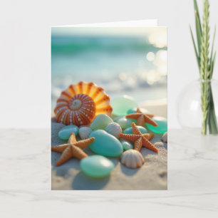 Tarjeta de arte de conchas del día de la madre en 