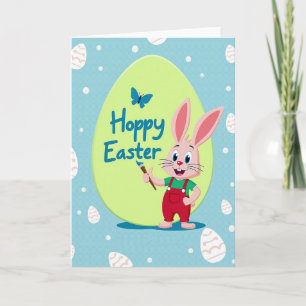 Tarjeta de arte de conejo divertido de Pascua