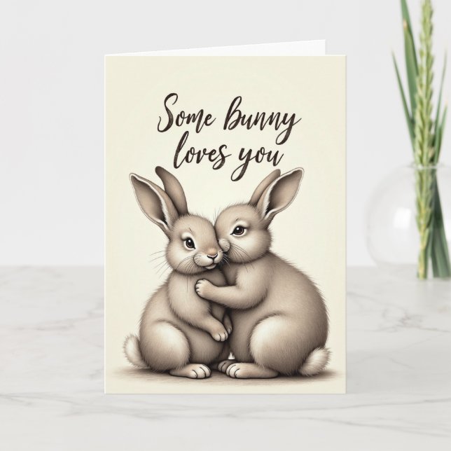 Tarjeta de arte de conejo dulce (Anverso)