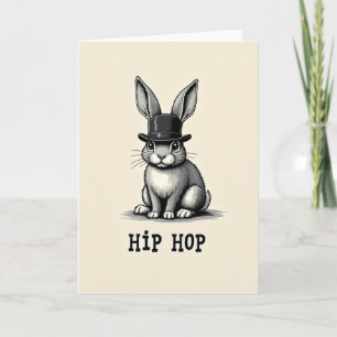 Tarjeta de arte de conejo Hip Hop
