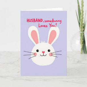 Tarjeta de Arte de Conejo que Ama el Esposo