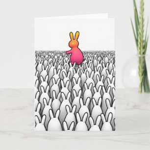 Tarjeta de arte de conejo único