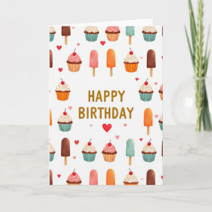 Tarjeta de Arte de Confitería de Cumpleaños