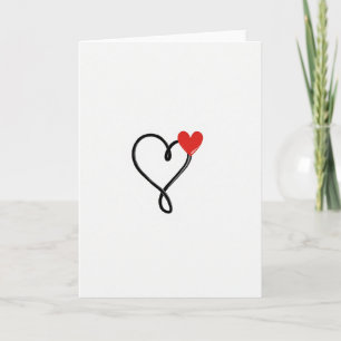 Tarjeta de Arte de Corazón de Amor Rojo