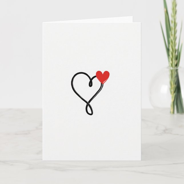 Tarjeta de Arte de Corazón de Amor Rojo (Anverso)