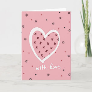 Tarjeta de arte de corazón de boceto de amor