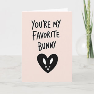 Tarjeta de arte de corazón de conejo favorito