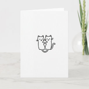 Tarjeta de arte de corazón de gatos juntos
