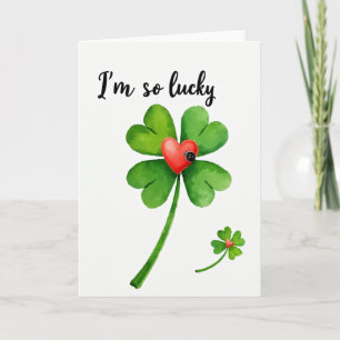 Tarjeta de arte de corazón de trébol de la suerte