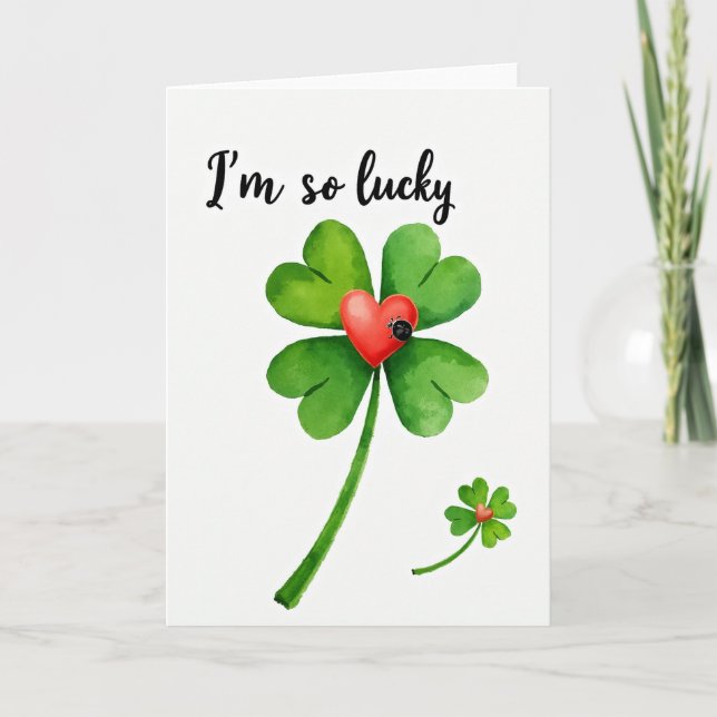 Tarjeta de arte de corazón de trébol de la suerte (Anverso)